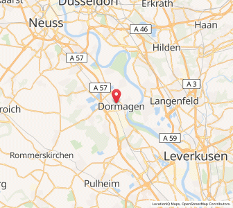 Map of Dormagen, North Rhine-Westphalia