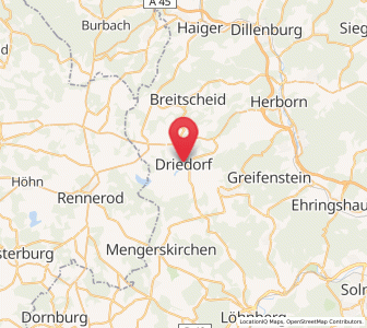 Map of Driedorf, Hesse