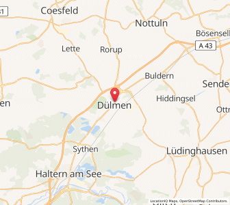 Map of Dülmen, North Rhine-Westphalia