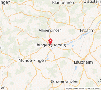Map of Ehingen, Baden-Wurttemberg