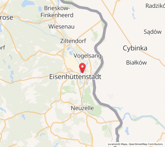 Map of Eisenhüttenstadt, Brandenburg