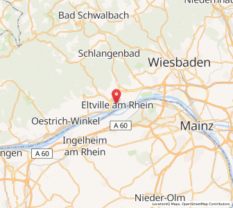 Map of Eltville, Hesse