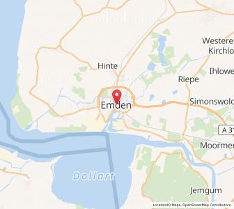 Map of Emden, Lower Saxony