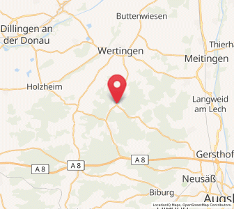 Map of Emersacker, Bavaria