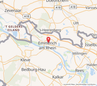 Map of Emmerich, North Rhine-Westphalia