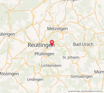 Map of Eningen unter Achalm, Baden-Wurttemberg