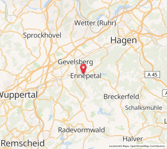 Map of Ennepetal, North Rhine-Westphalia