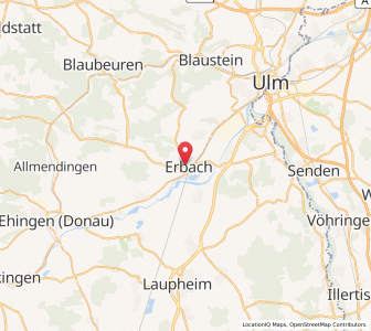Map of Erbach, Baden-Wurttemberg