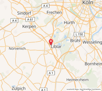 Map of Erftstadt, North Rhine-Westphalia