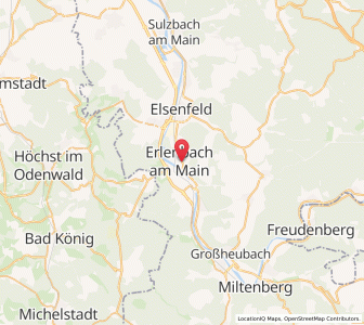 Map of Erlenbach am Main, Bavaria