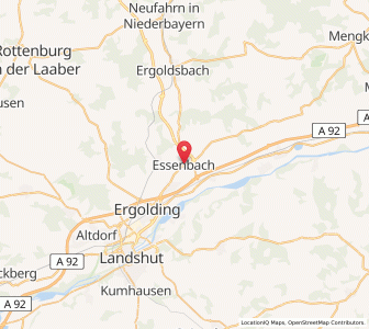 Map of Essenbach, Bavaria