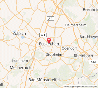 Map of Euskirchen, North Rhine-Westphalia