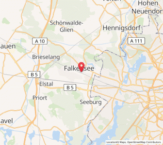 Map of Falkensee, Brandenburg