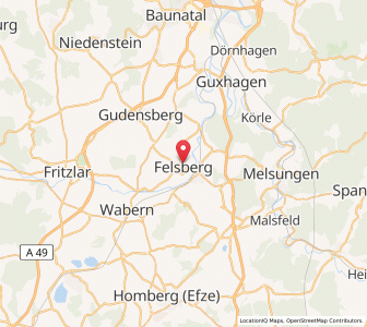 Map of Felsberg, Hesse