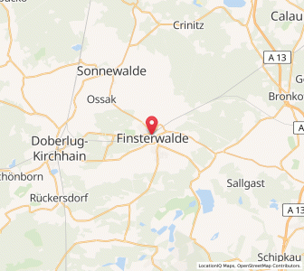 Map of Finsterwalde, Brandenburg