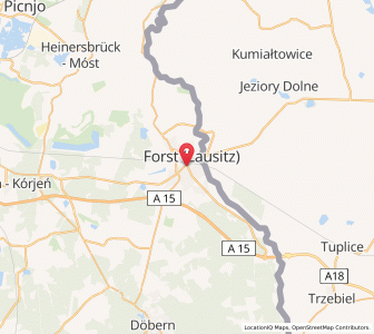 Map of Forst, Brandenburg