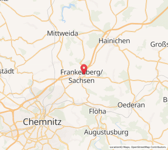 Map of Frankenberg, Saxony