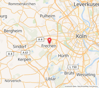 Map of Frechen, North Rhine-Westphalia