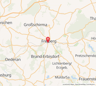 Map of Freiberg, Saxony