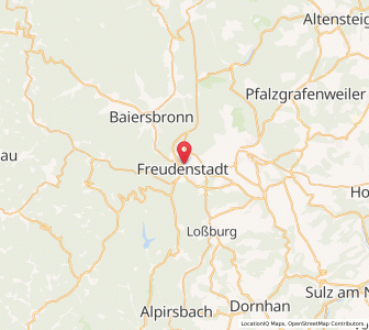 Map of Freudenstadt, Baden-Wurttemberg