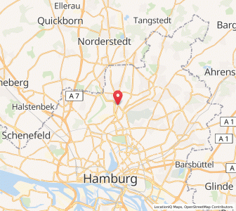 Map of Fuhlsbüttel, Hamburg