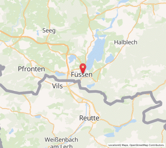 Map of Füssen, Bavaria