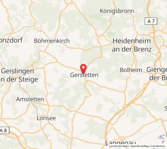 Map of Gerstetten, Baden-Wurttemberg