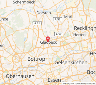 Map of Gladbeck, North Rhine-Westphalia