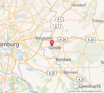 Map of Glinde, Schleswig-Holstein