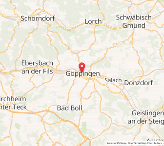 Map of Göppingen, Baden-Wurttemberg