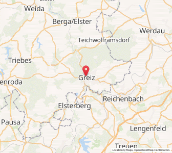 Map of Greiz, Thuringia