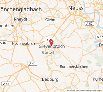 Map of Grevenbroich, North Rhine-Westphalia