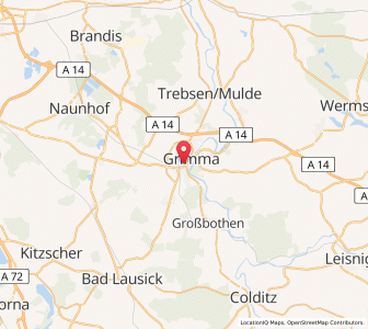 Map of Grimma, Saxony