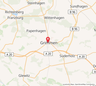 Map of Grimmen, Mecklenburg-Vorpommern