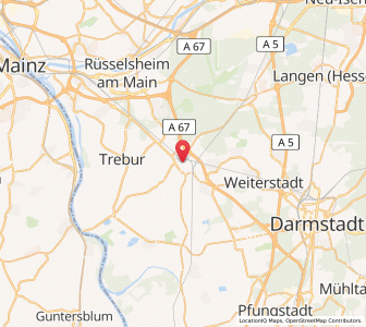 Map of Groß-Gerau, Hesse