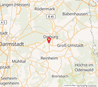 Map of Groß-Zimmern, Hesse