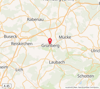 Map of Grünberg, Hesse