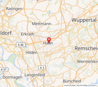 Map of Haan, North Rhine-Westphalia