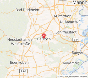 Map of Haßloch, Rheinland-Pfalz