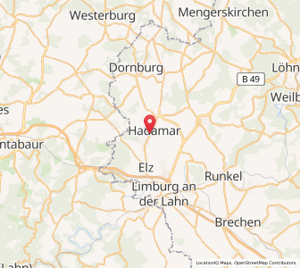 Map of Hadamar, Hesse