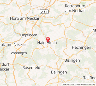 Map of Haigerloch, Baden-Wurttemberg