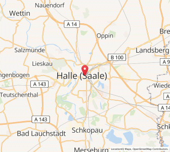 Map of Halle (Saale), Saxony-Anhalt