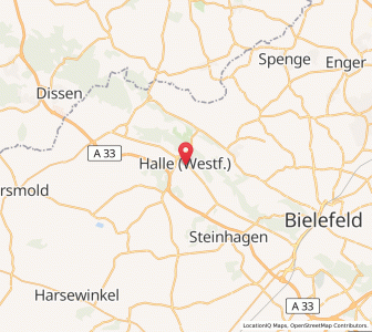 Map of Halle, North Rhine-Westphalia