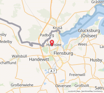 Map of Harrislee, Schleswig-Holstein
