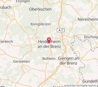 Map of Heidenheim an der Brenz, Baden-Wurttemberg