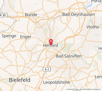 Map of Herford, North Rhine-Westphalia