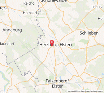 Map of Herzberg, Brandenburg