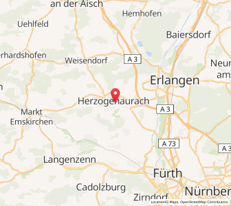 Map of Herzogenaurach, Bavaria