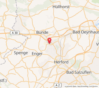Map of Hiddenhausen, North Rhine-Westphalia