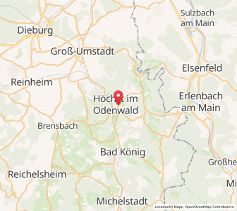 Map of Höchst im Odenwald, Hesse